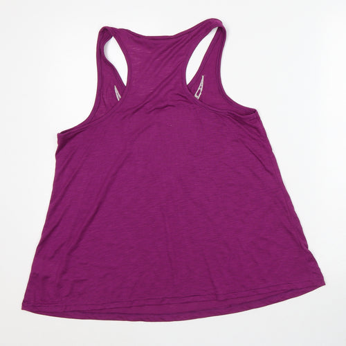 Peacocks Womens Purple Geometric Polyester Camisole Tank Size 12 Round Neck