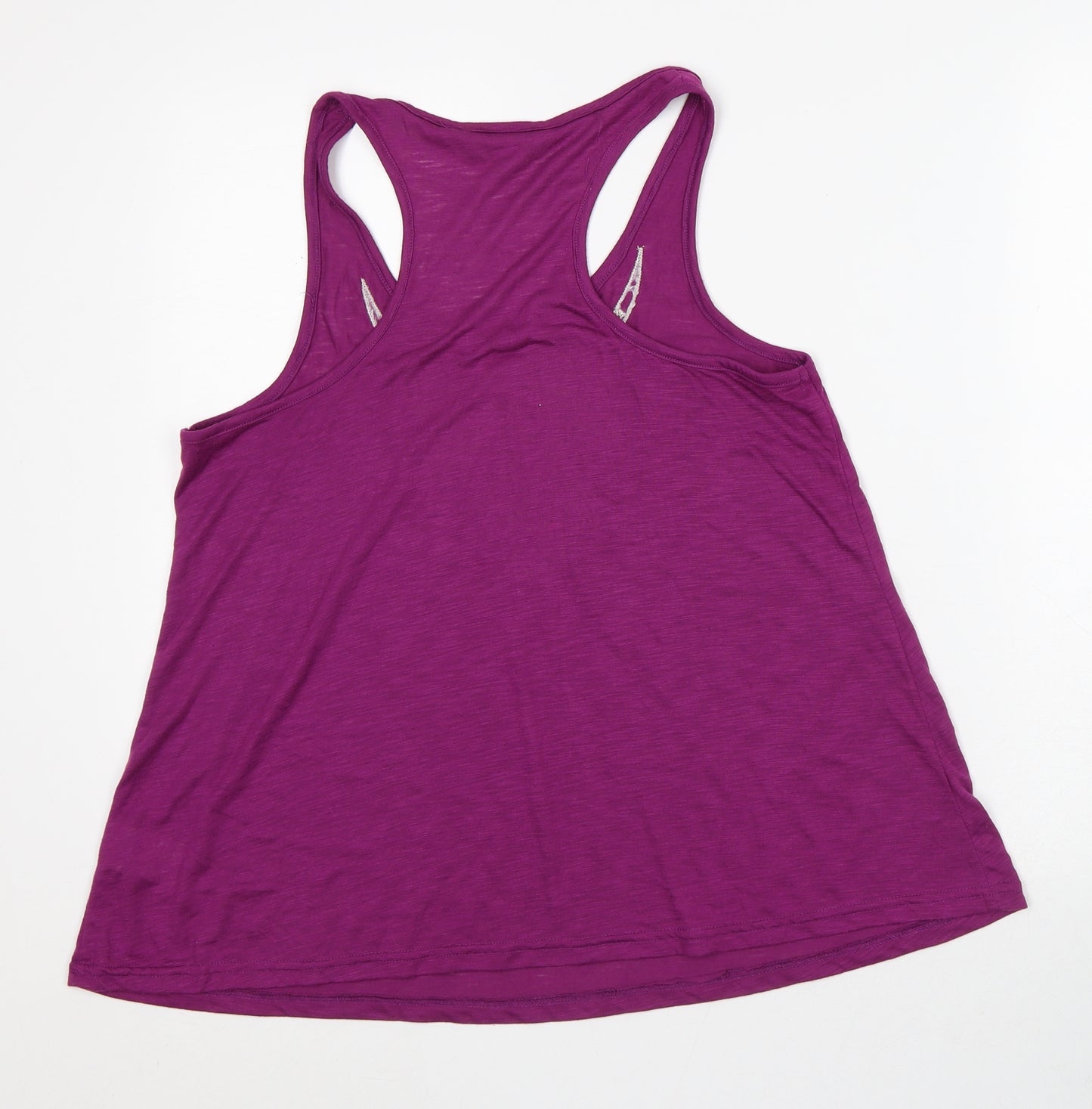 Peacocks Womens Purple Geometric Polyester Camisole Tank Size 12 Round Neck