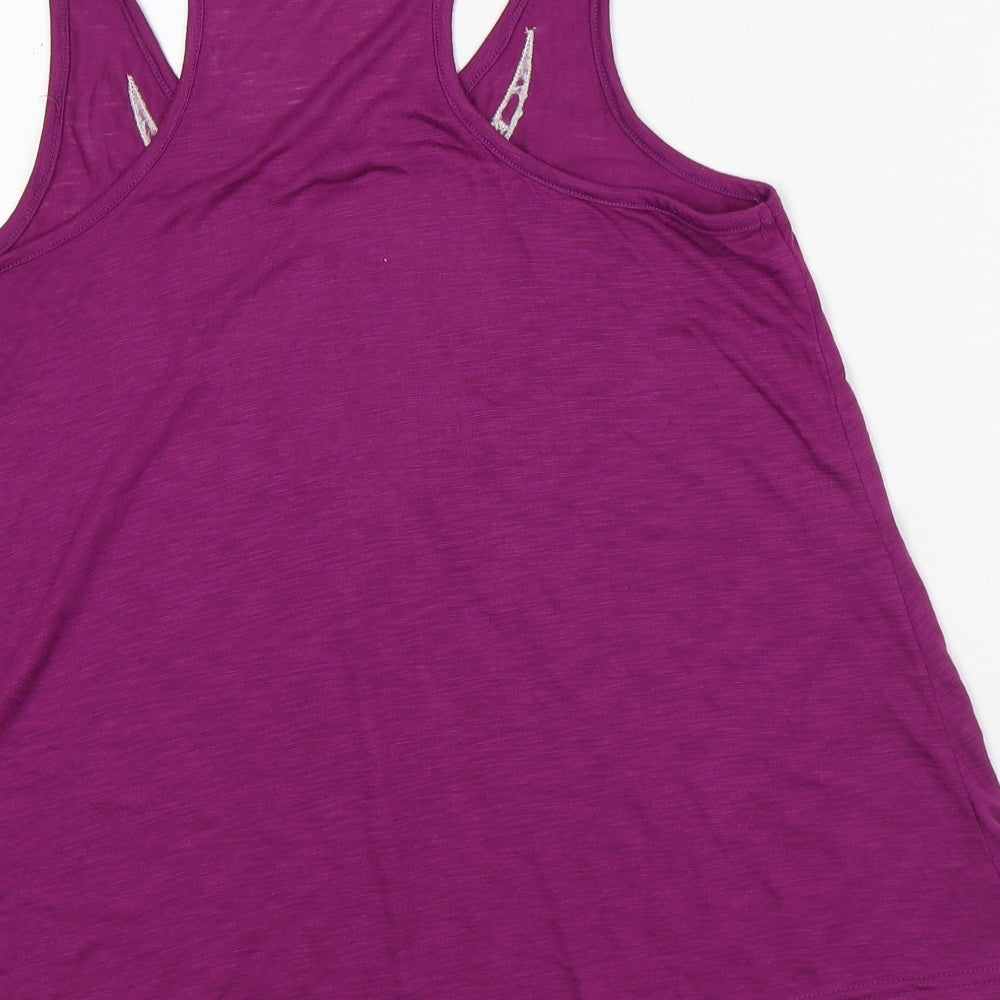 Peacocks Womens Purple Geometric Polyester Camisole Tank Size 12 Round Neck