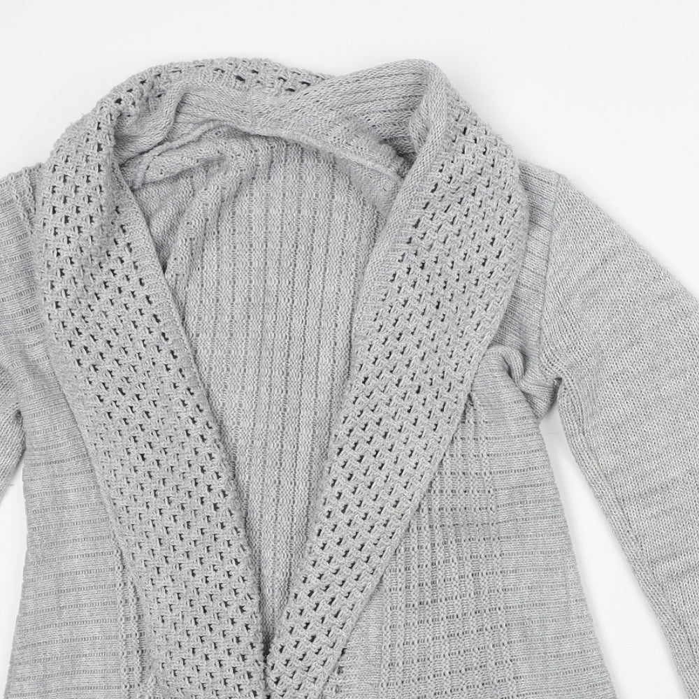 Preworn Womens Grey Round Neck Cotton Cardigan Jumper Size M