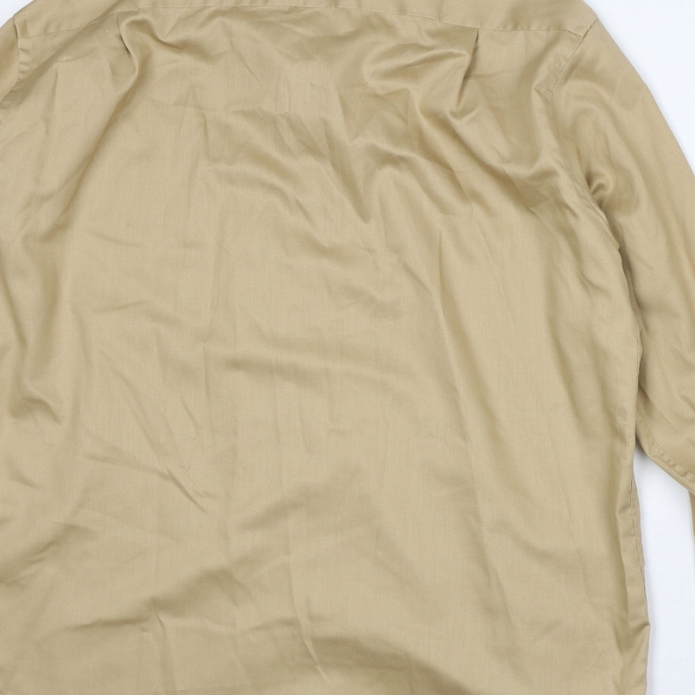 NEXT Mens Gold Cotton Dress Shirt Size L Collared
