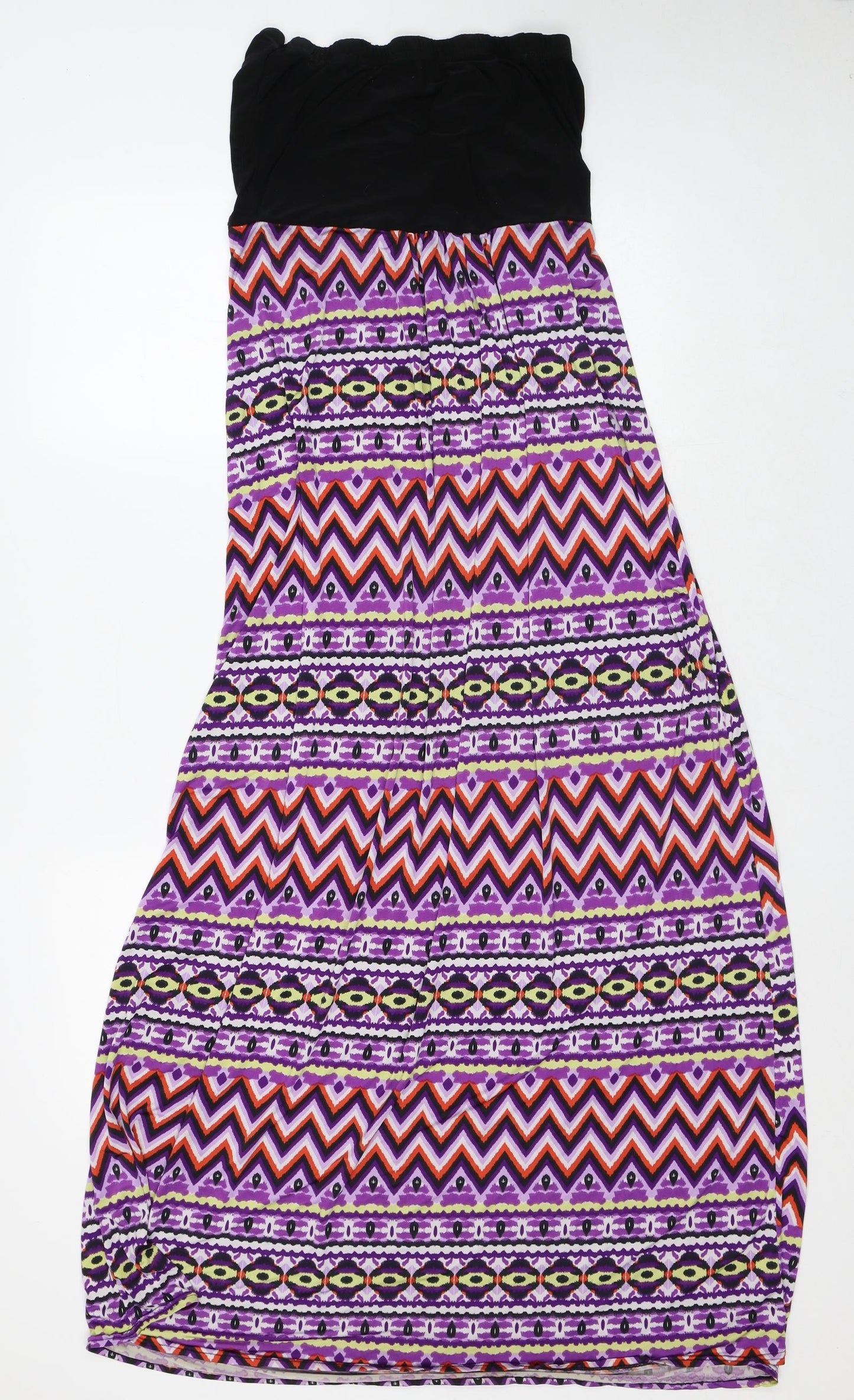 Boohoo Womens Multicoloured Geometric Polyester Maxi Size 16 Off the Shoulder