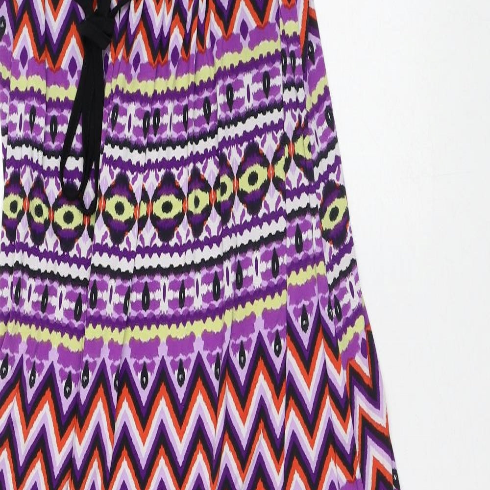 Boohoo Womens Multicoloured Geometric Polyester Maxi Size 16 Off the Shoulder