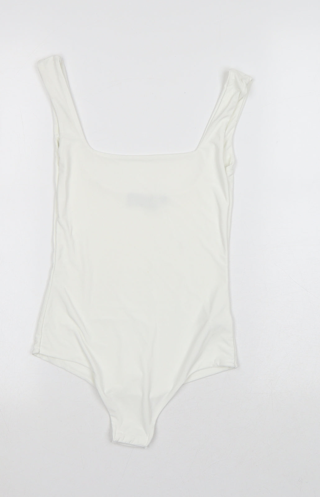 PRETTYLITTLETHING Womens White Polyester Bodysuit One-Piece Size 6 Snap