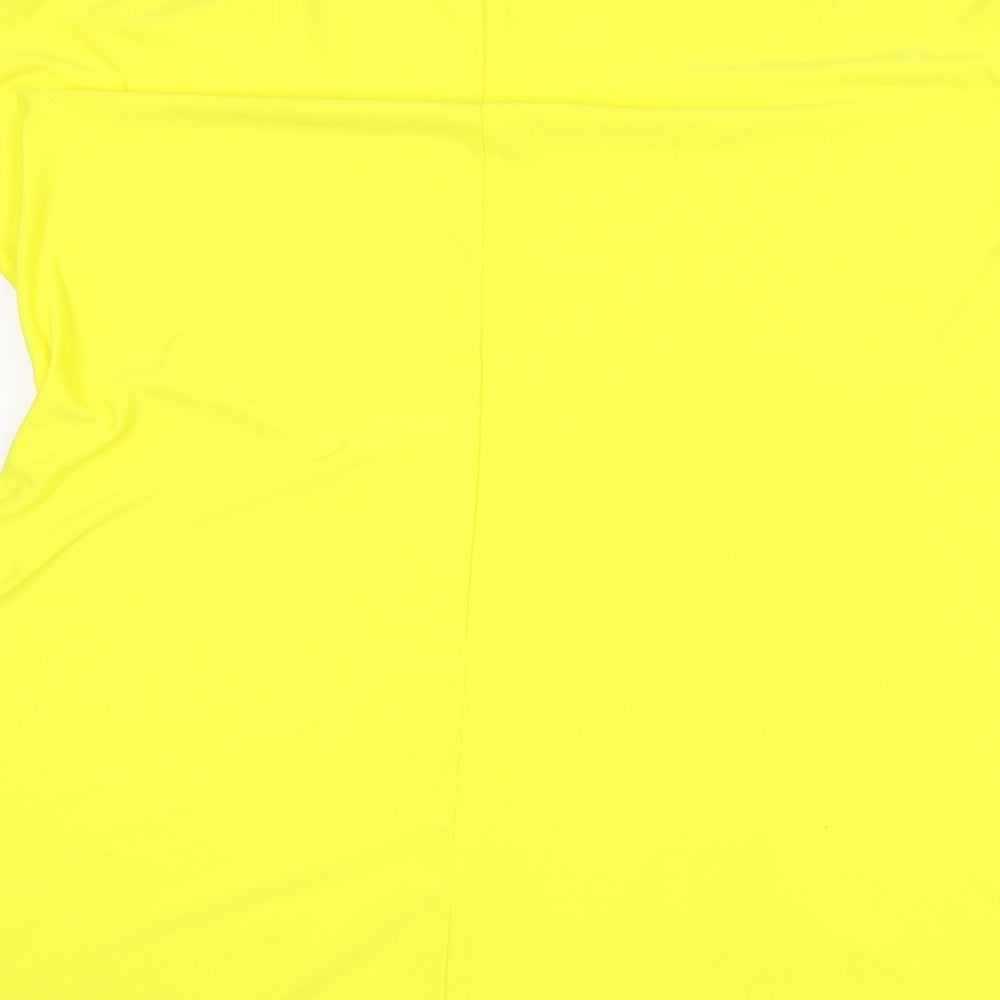 River Island Womens Yellow Polyester A-Line Size 8 Round Neck