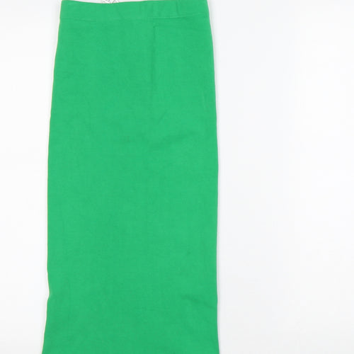 Zara Womens Green Cotton Straight & Pencil Skirt Size XS