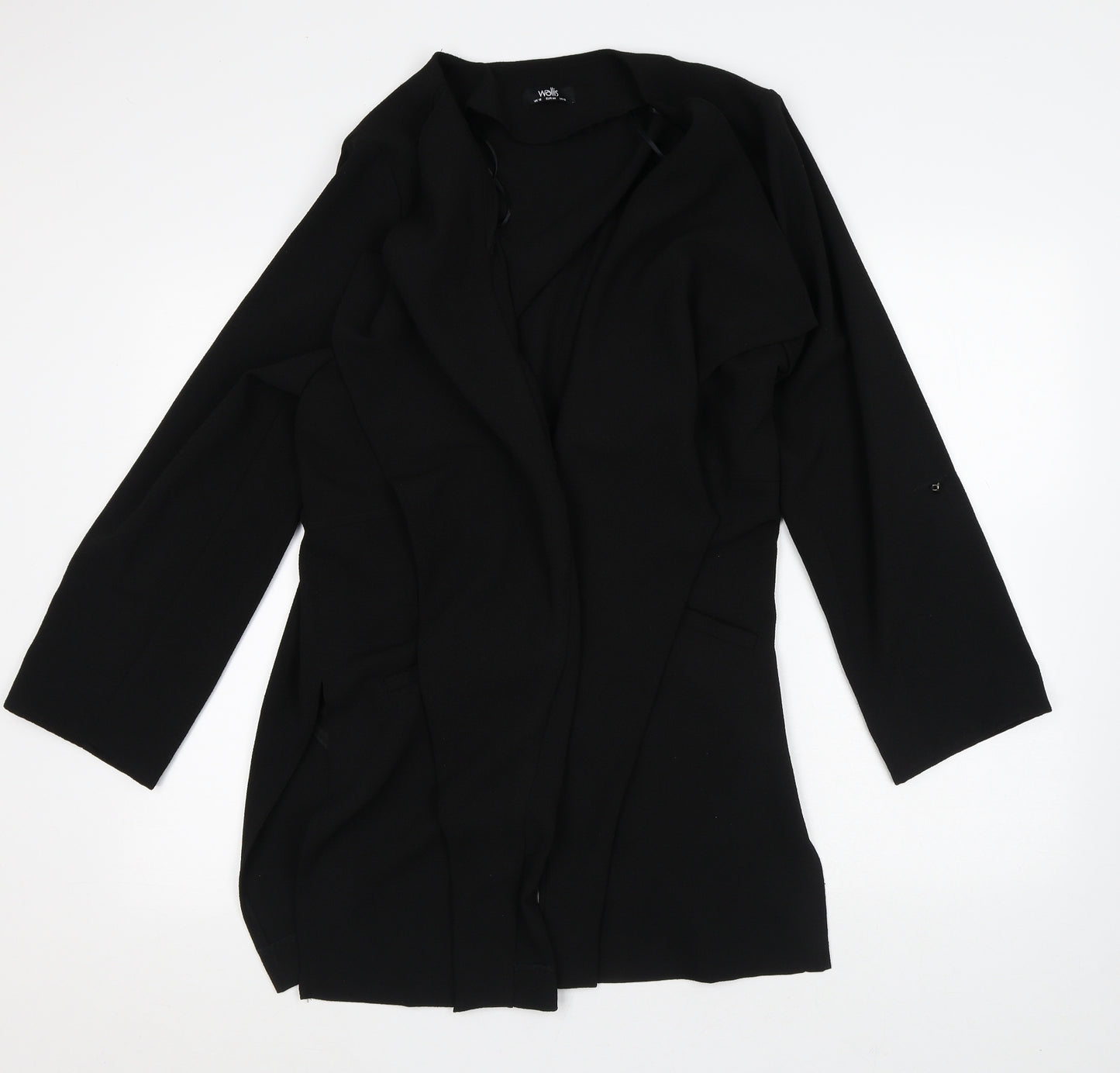 Wallis Womens Black Round Neck Polyester Cardigan Jumper Size 16