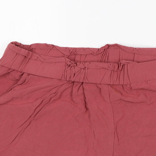 Primark Womens Red Viscose Paperbag Shorts Size 12 L4 in Regular
