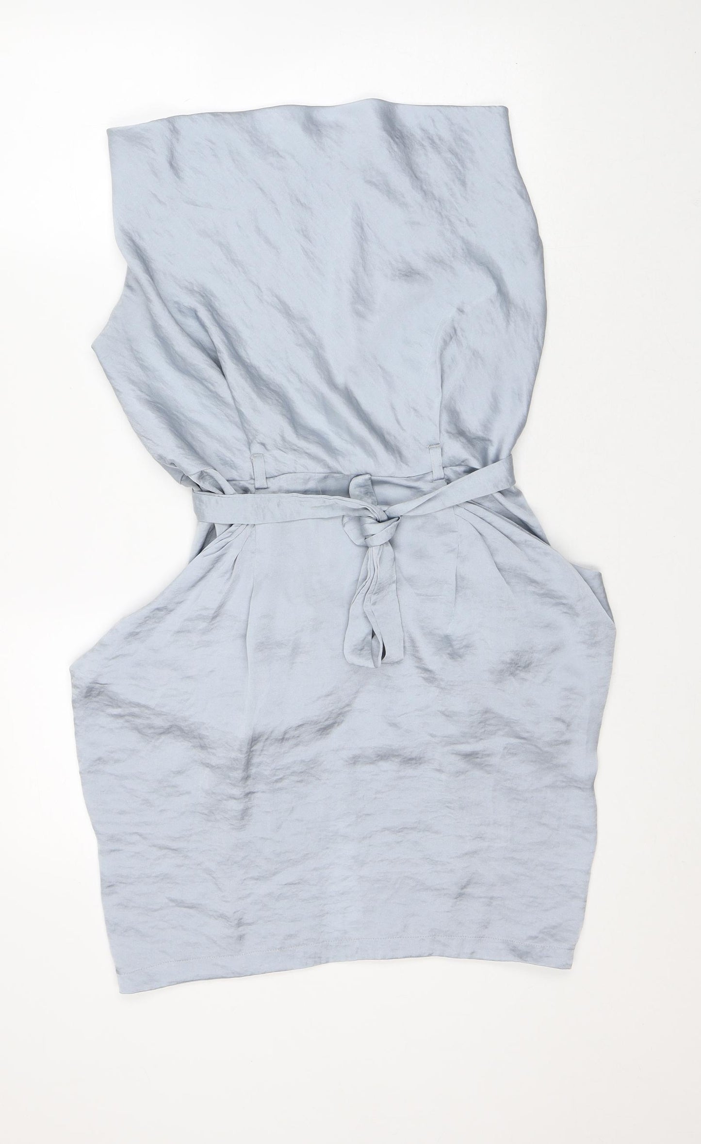 River Island Womens Blue Polyester Mini Size 10 Mock Neck Zip