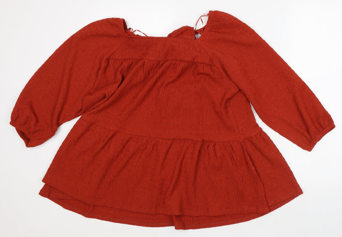 Pep & Co Womens Orange Polyester Tunic Blouse Size 16 Round Neck