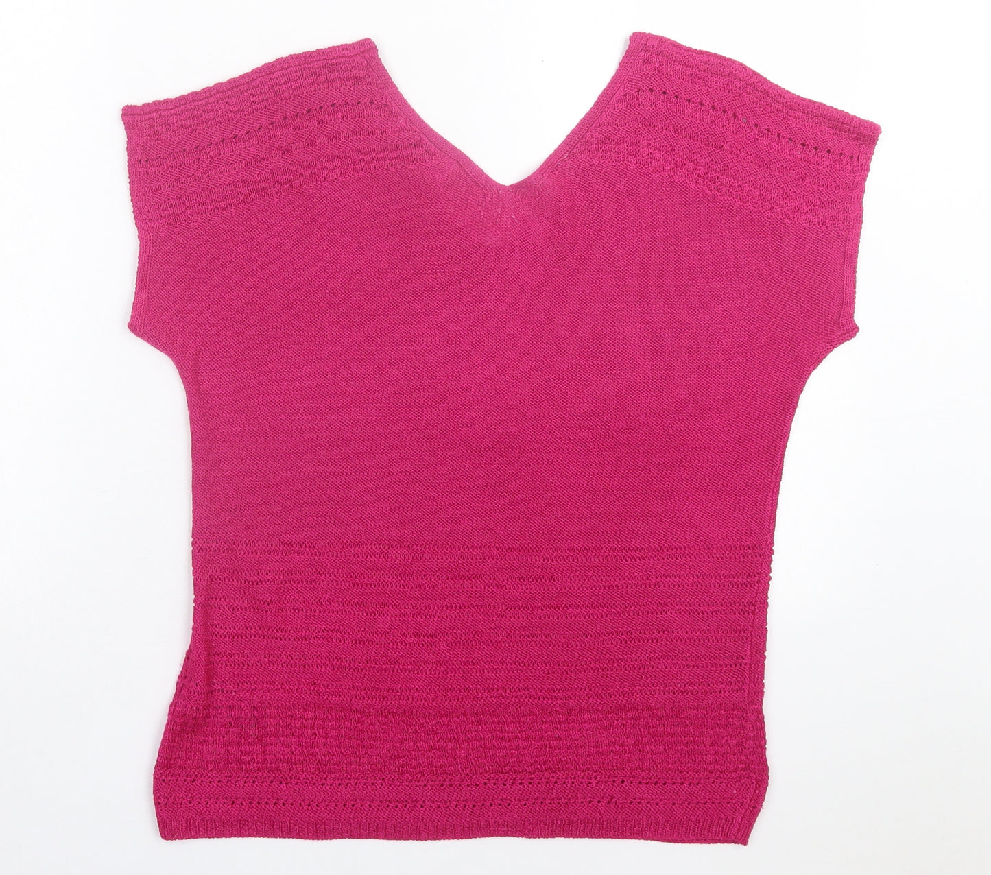 Per Una Womens Pink Acrylic Basic T-Shirt Size 12 V-Neck