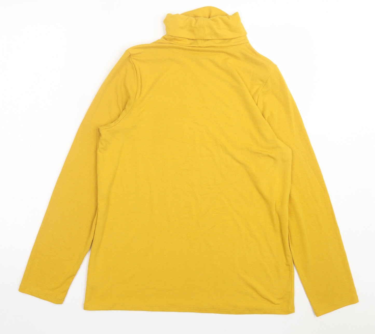 George Womens Yellow Polyester Basic T-Shirt Size 16 Roll Neck