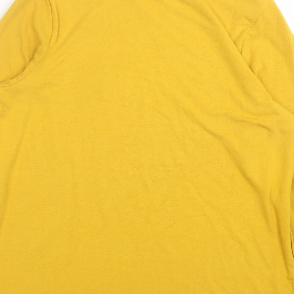 George Womens Yellow Polyester Basic T-Shirt Size 16 Roll Neck
