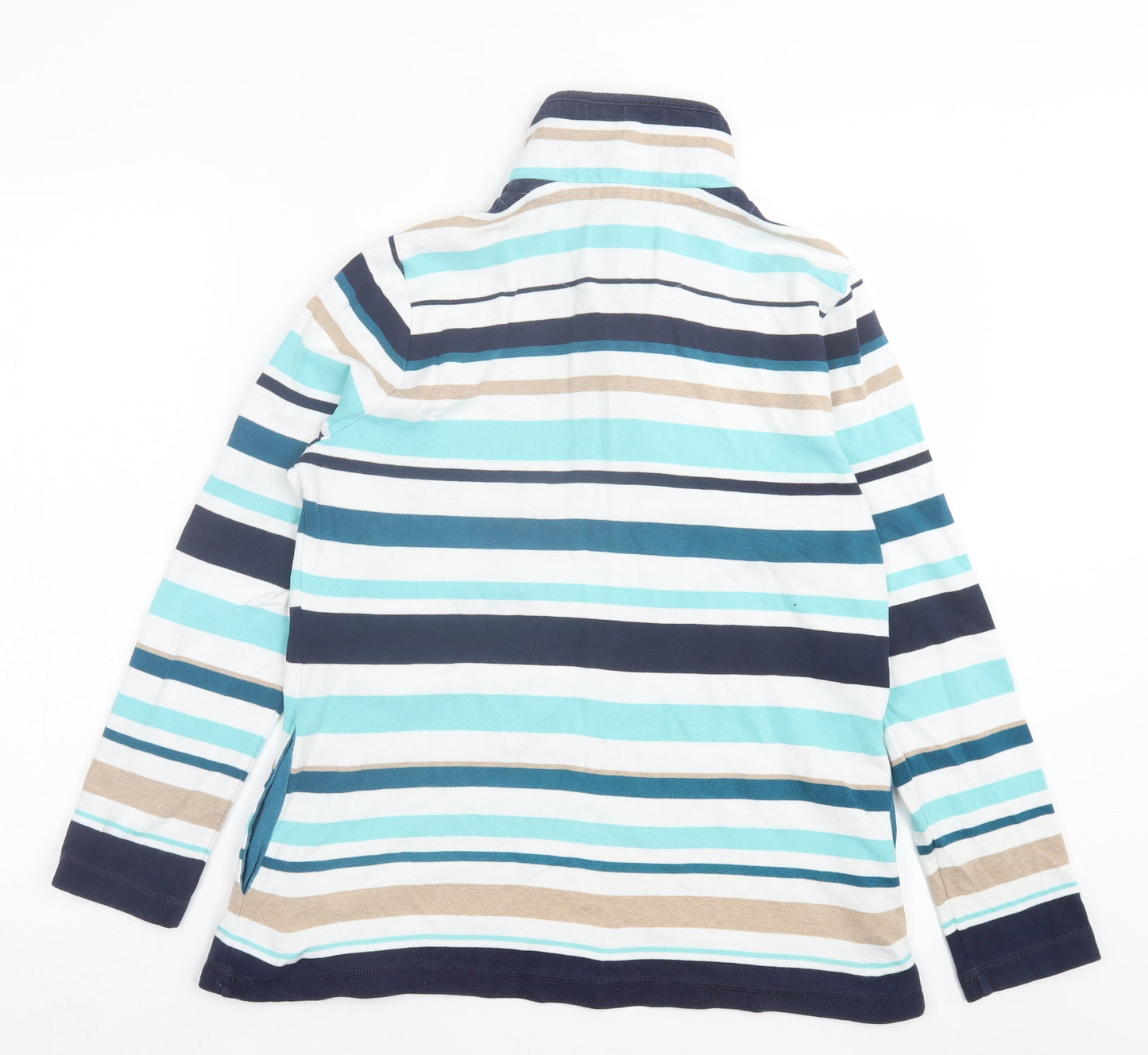 DASH Womens Blue Cotton Pullover Sweatshirt Size 14 Button