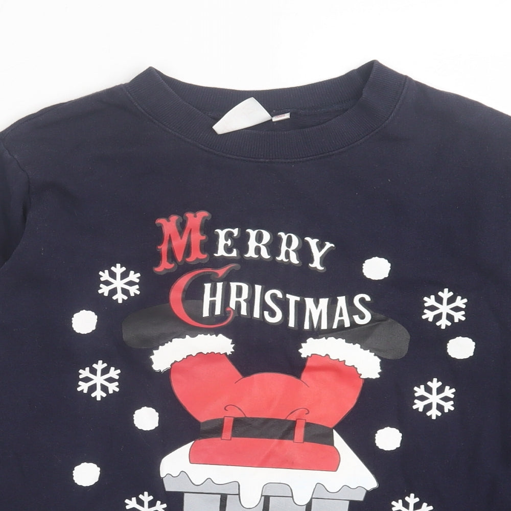 4Kidz Boys Blue Cotton Pullover Sweatshirt Size 11-12 Years Pullover - Christmas