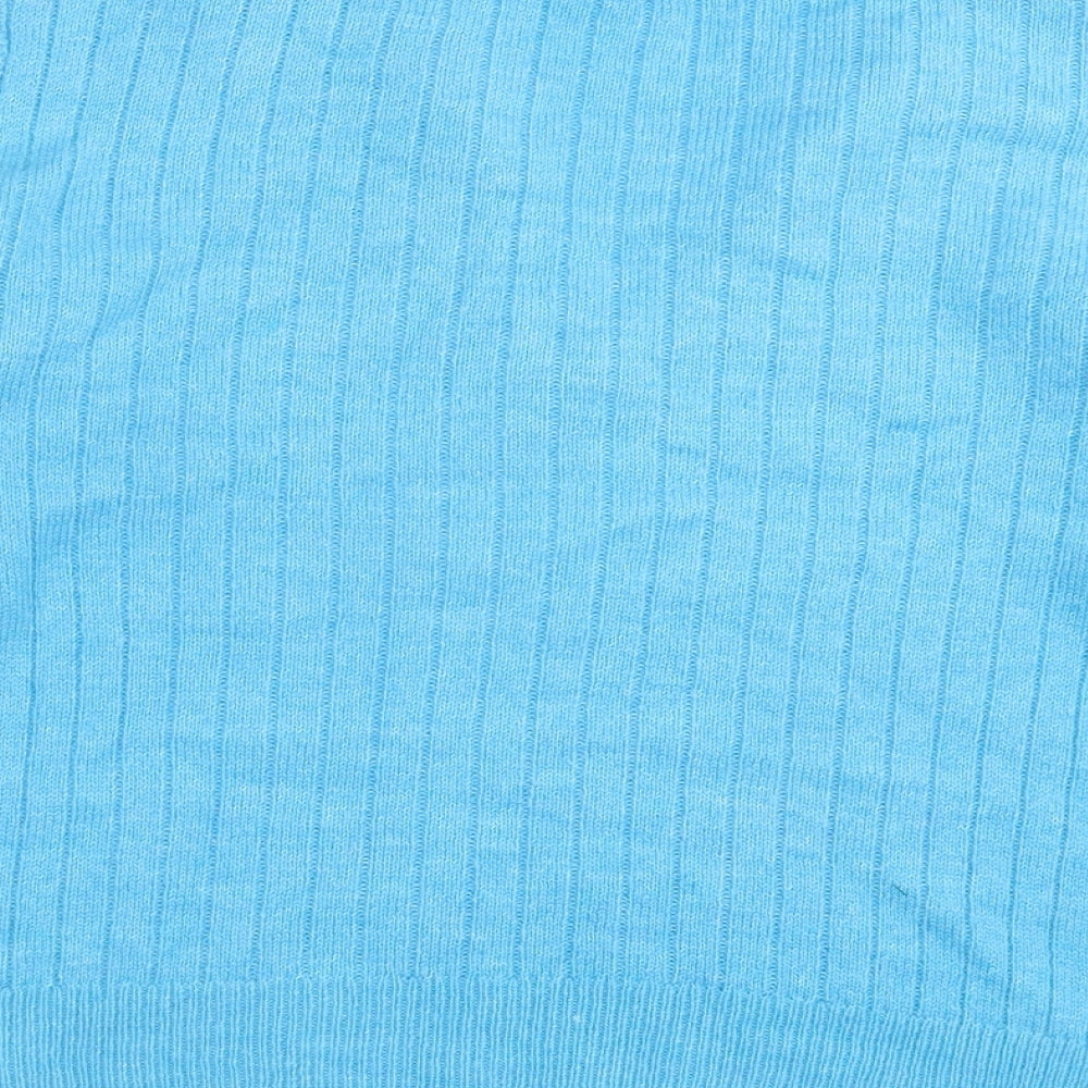 F&F Womens Blue V-Neck Acrylic Pullover Jumper Size 16