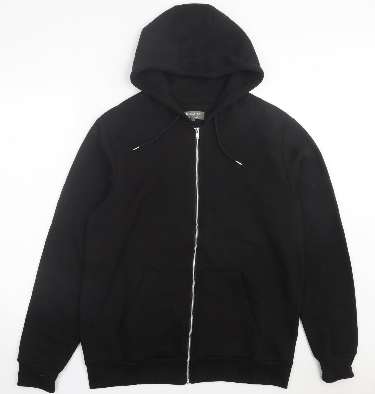 Primark Mens Black Cotton Full Zip Hoodie Size XL