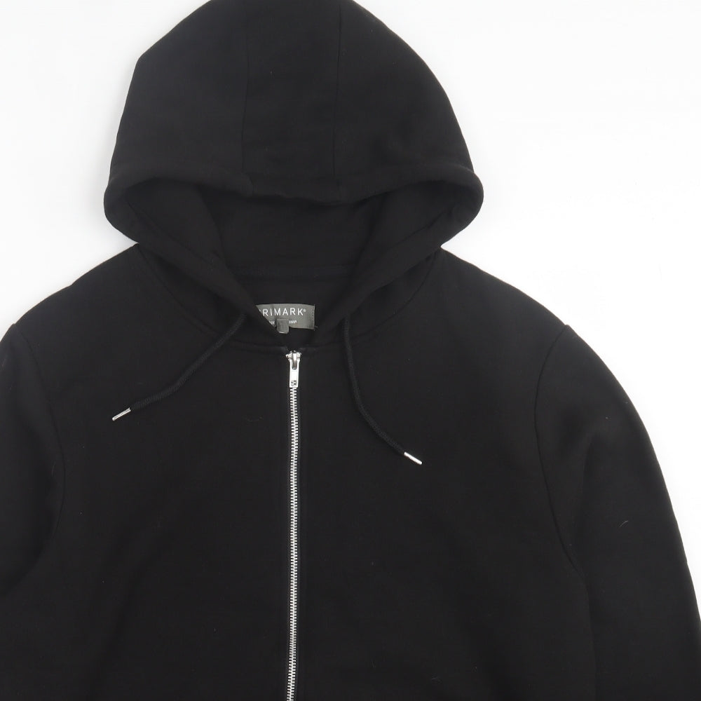 Primark Mens Black Cotton Full Zip Hoodie Size XL