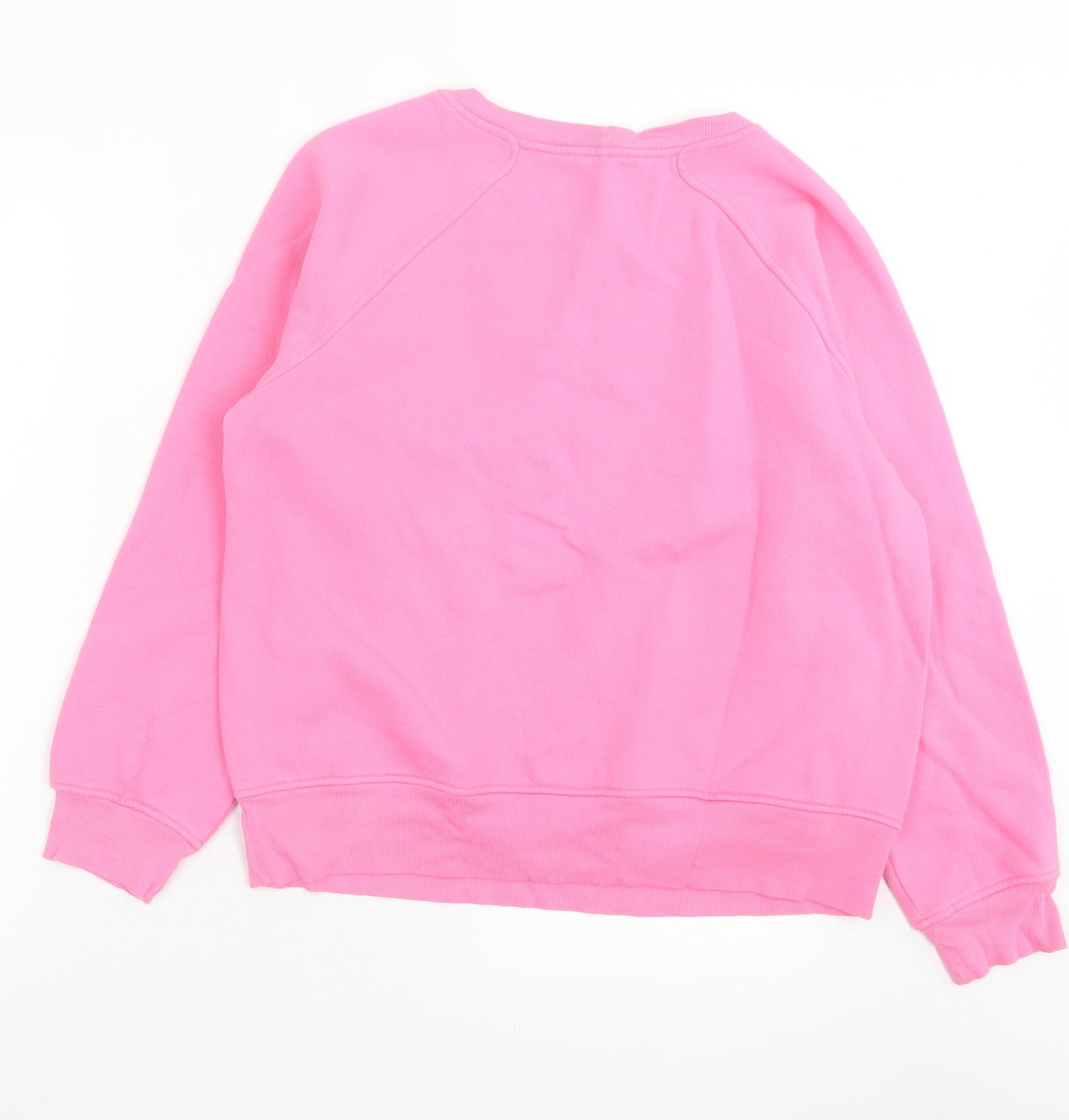 Marks and Spencer Womens Pink Cotton Pullover Sweatshirt Size 12 Pullover