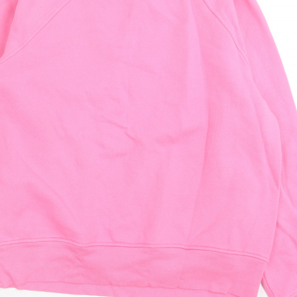 Marks and Spencer Womens Pink Cotton Pullover Sweatshirt Size 12 Pullover