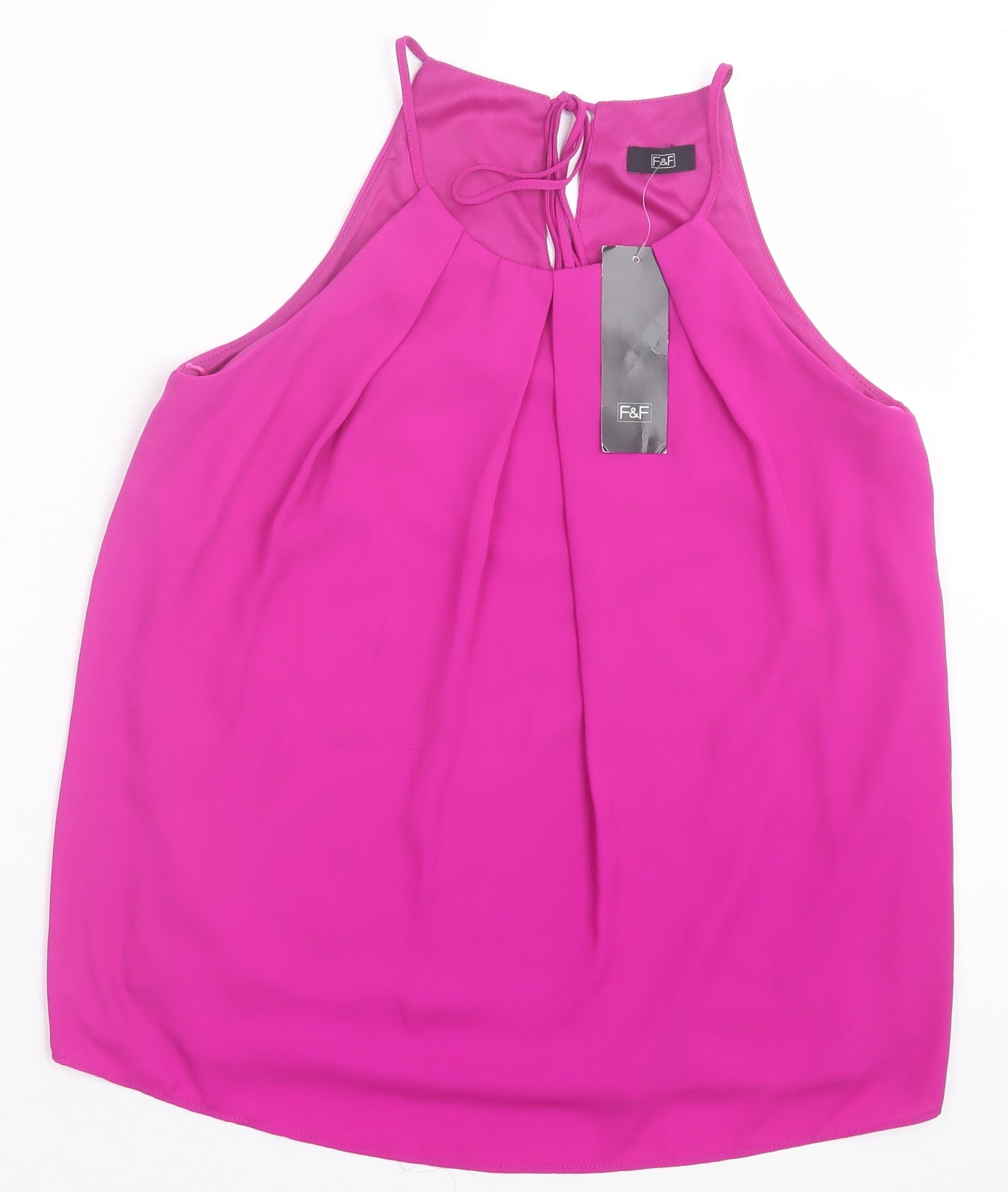 F&F Womens Purple Polyester Basic Tank Size 6 Crew Neck