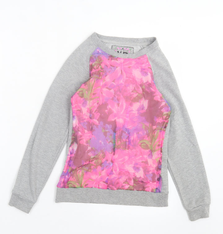Young Dimension Girls Pink Floral Polyester Pullover Sweatshirt Size 12-13 Years Pullover
