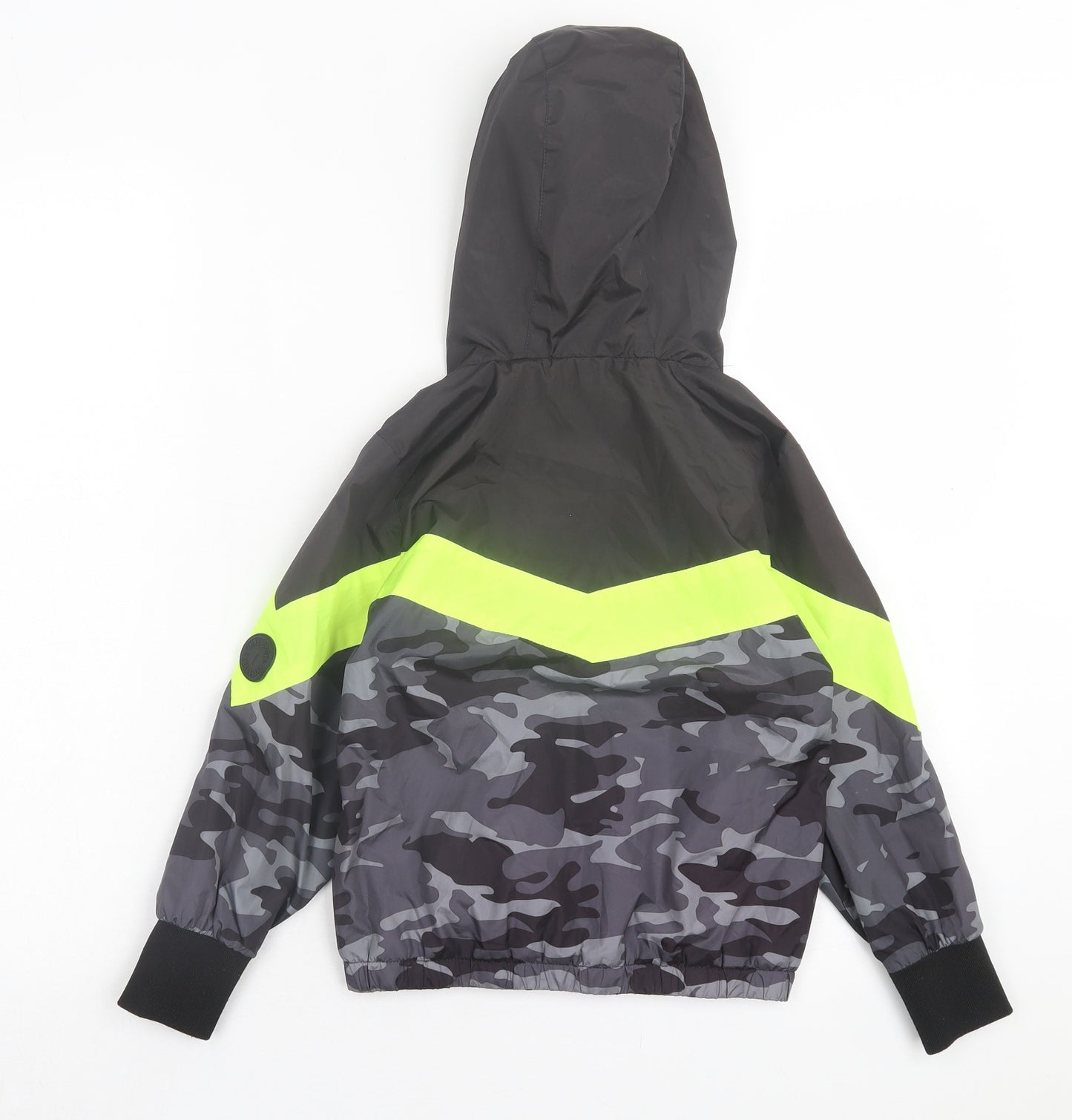 Threadbare Boys Grey Camouflage Basic Coat Coat Size 5-6 Years Zip