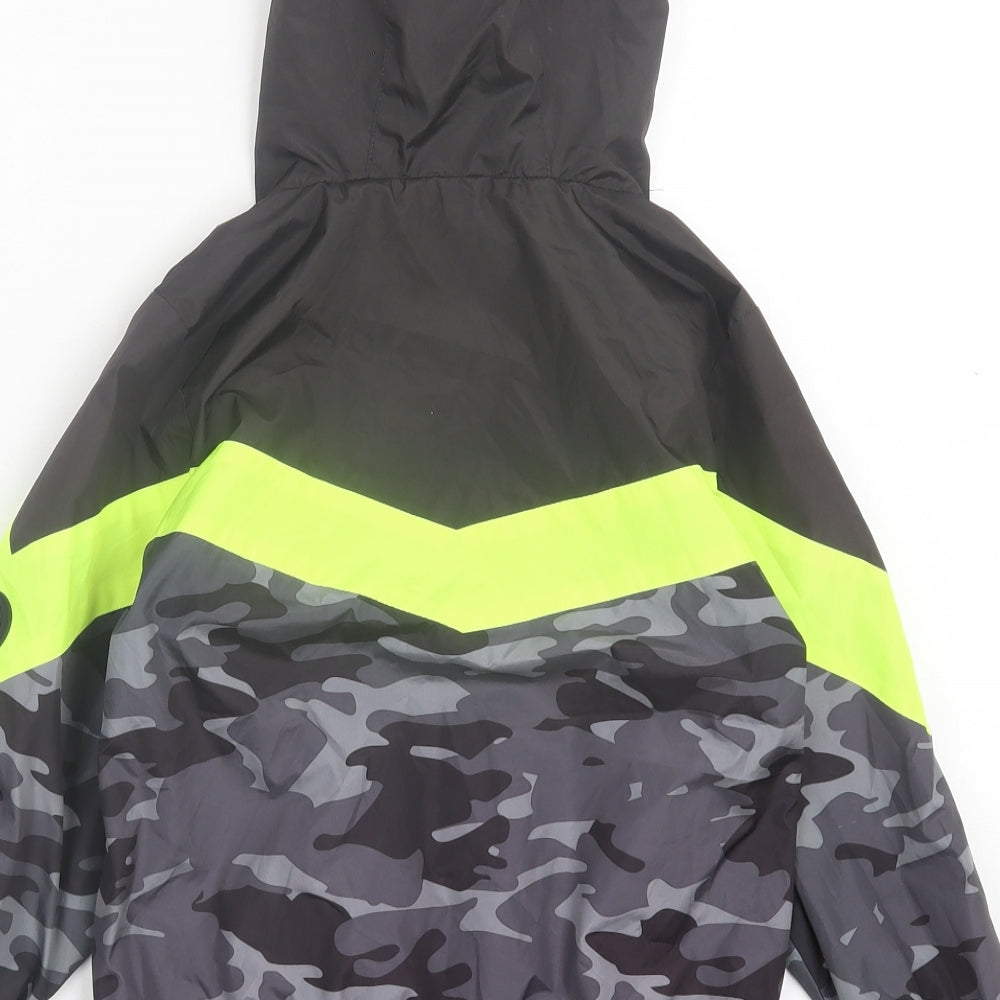 Threadbare Boys Grey Camouflage Basic Coat Coat Size 5-6 Years Zip