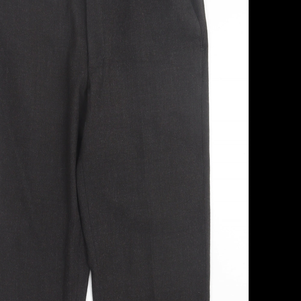 Marks and Spencer Mens Grey Wool Trousers Size 38 in L29 in Regular Button