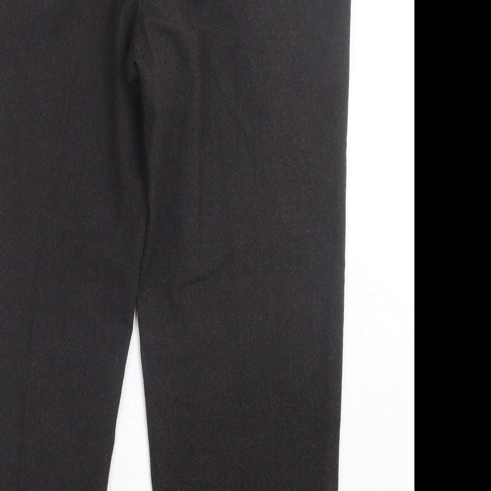 Marks and Spencer Mens Grey Wool Trousers Size 38 in L29 in Regular Button