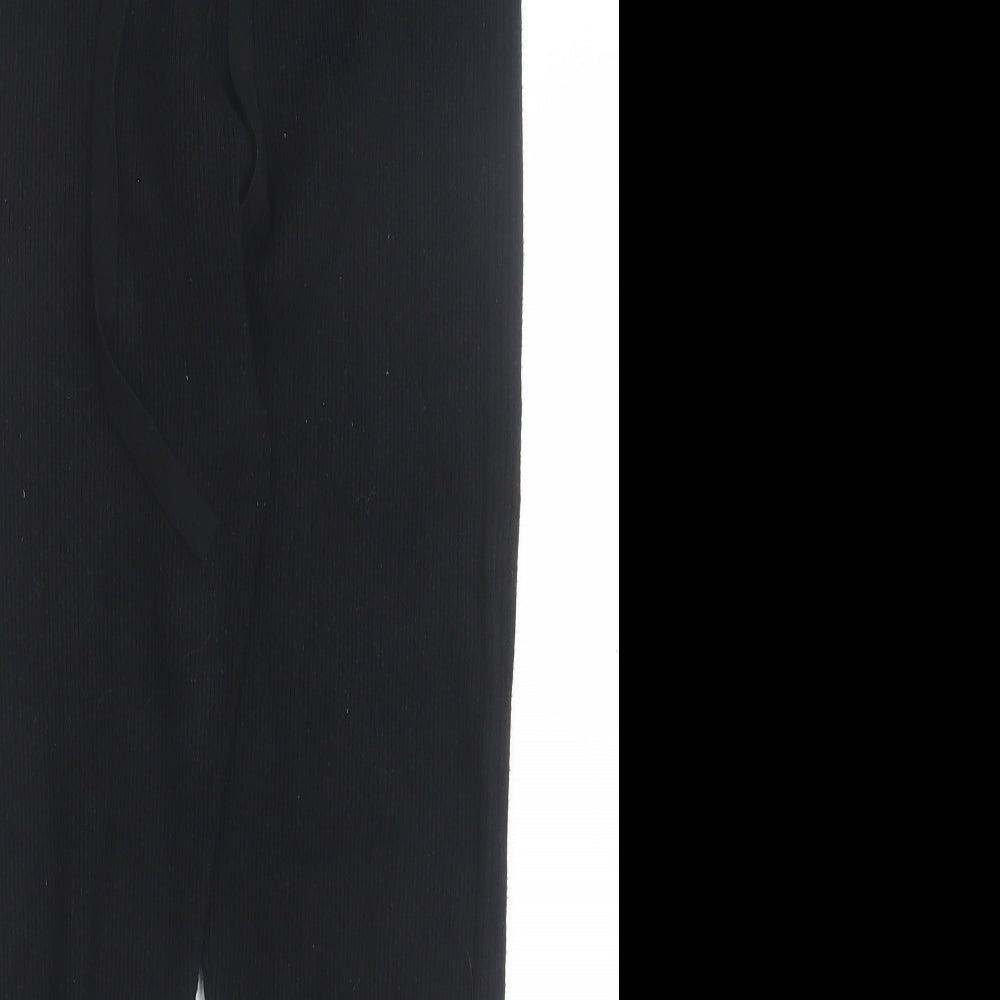 F&F Womens Black Polyester Jogger Trousers Size 14 L27 in Regular Tie