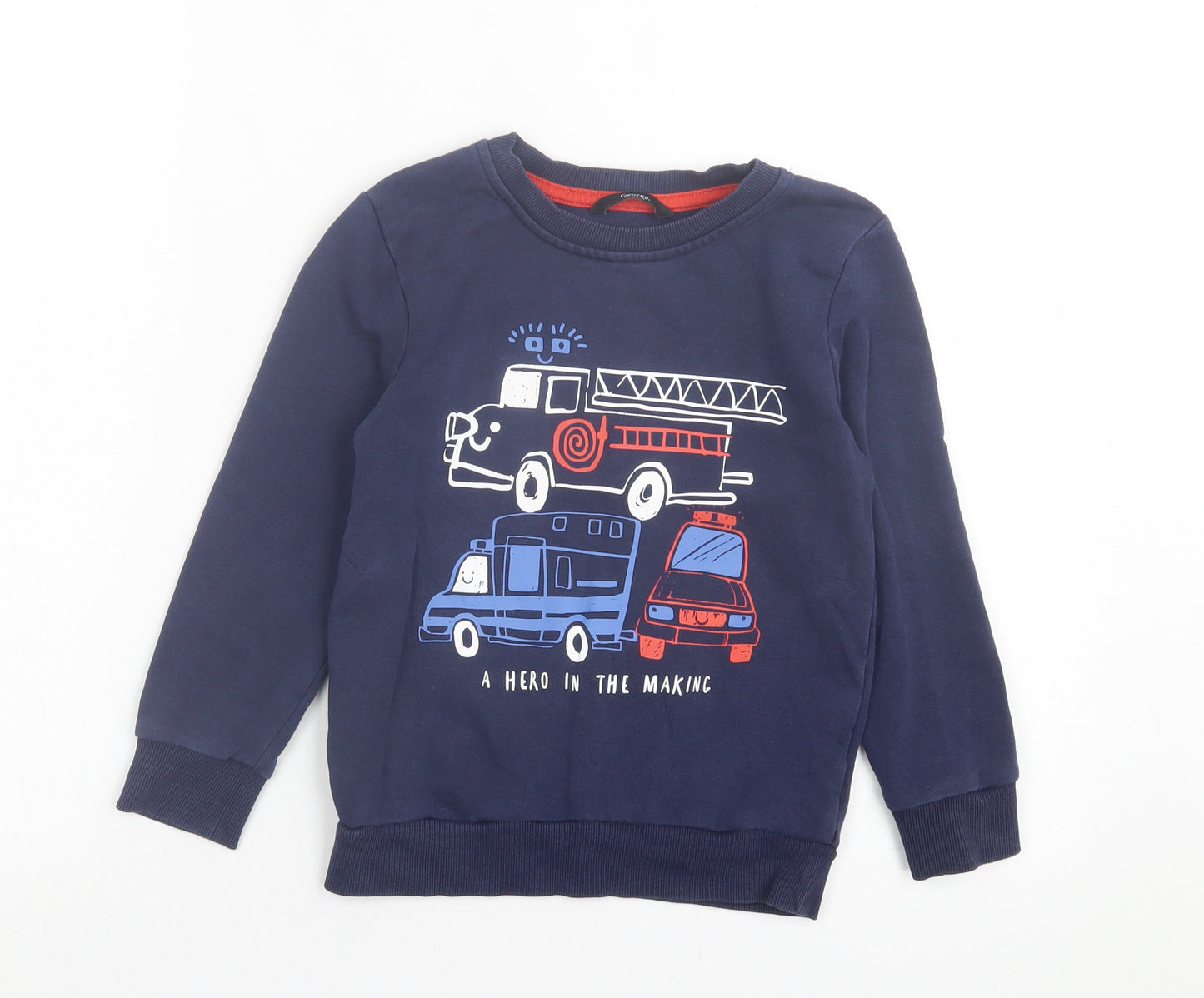 George Boys Blue Cotton Pullover Sweatshirt Size 5-6 Years Pullover