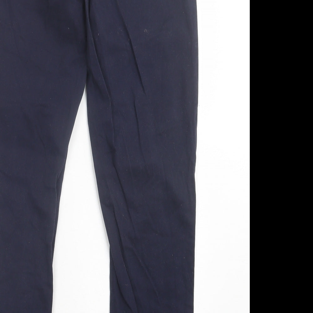 Primark Mens Blue Cotton Chino Trousers Size 32 in L30 in Regular Button