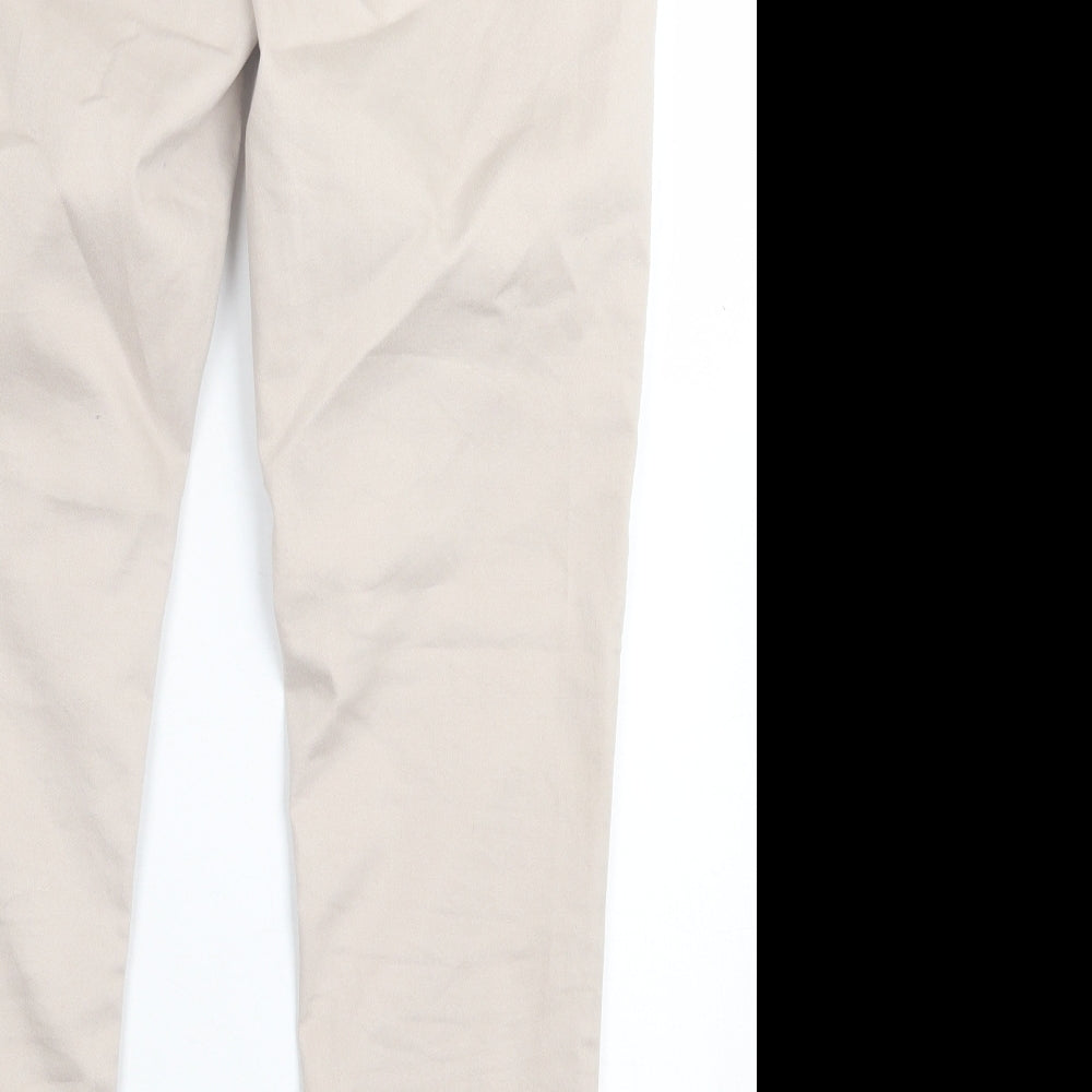 Dunnes Stores Womens Beige Cotton Skinny Jeans Size 16 L28 in Regular Button