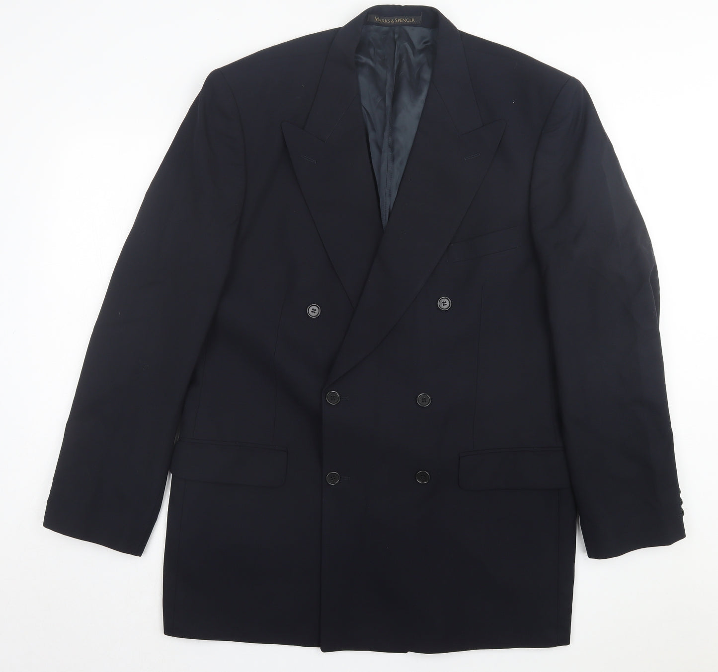 Marks and Spencer Mens Blue Wool Jacket Suit Jacket Size 42