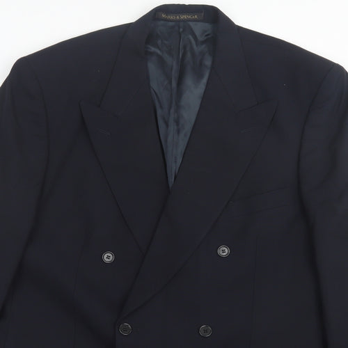 Marks and Spencer Mens Blue Wool Jacket Suit Jacket Size 42