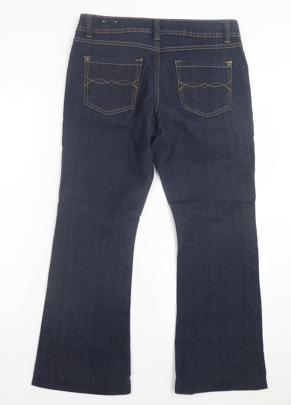 George Womens Blue Cotton Bootcut Jeans Size 12 L28 in Regular Button