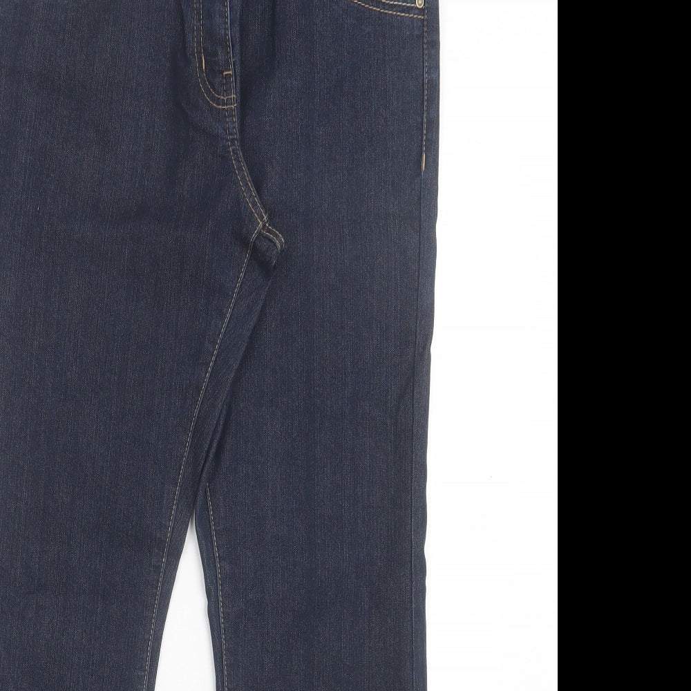 George Womens Blue Cotton Bootcut Jeans Size 12 L28 in Regular Button