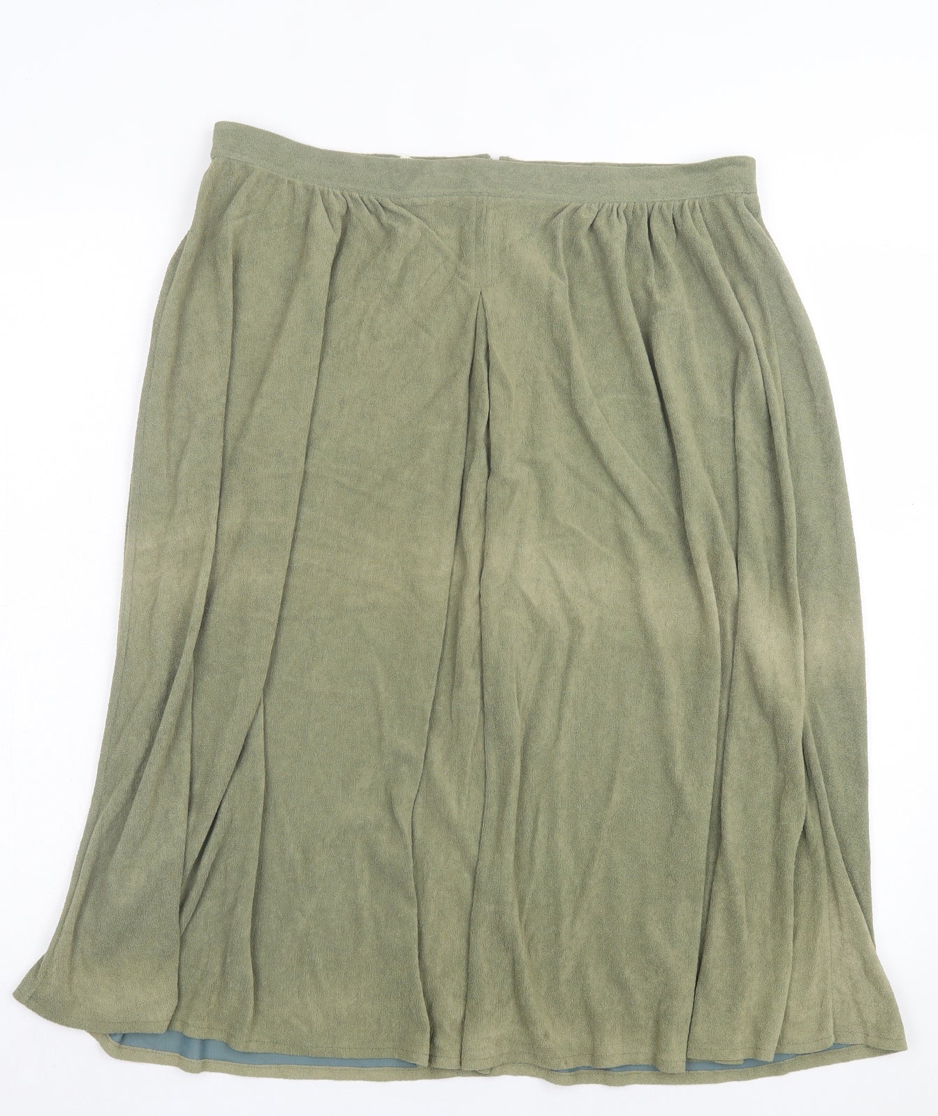 St.Micheal Womens Green Nylon A-Line Skirt Size 18 Zip