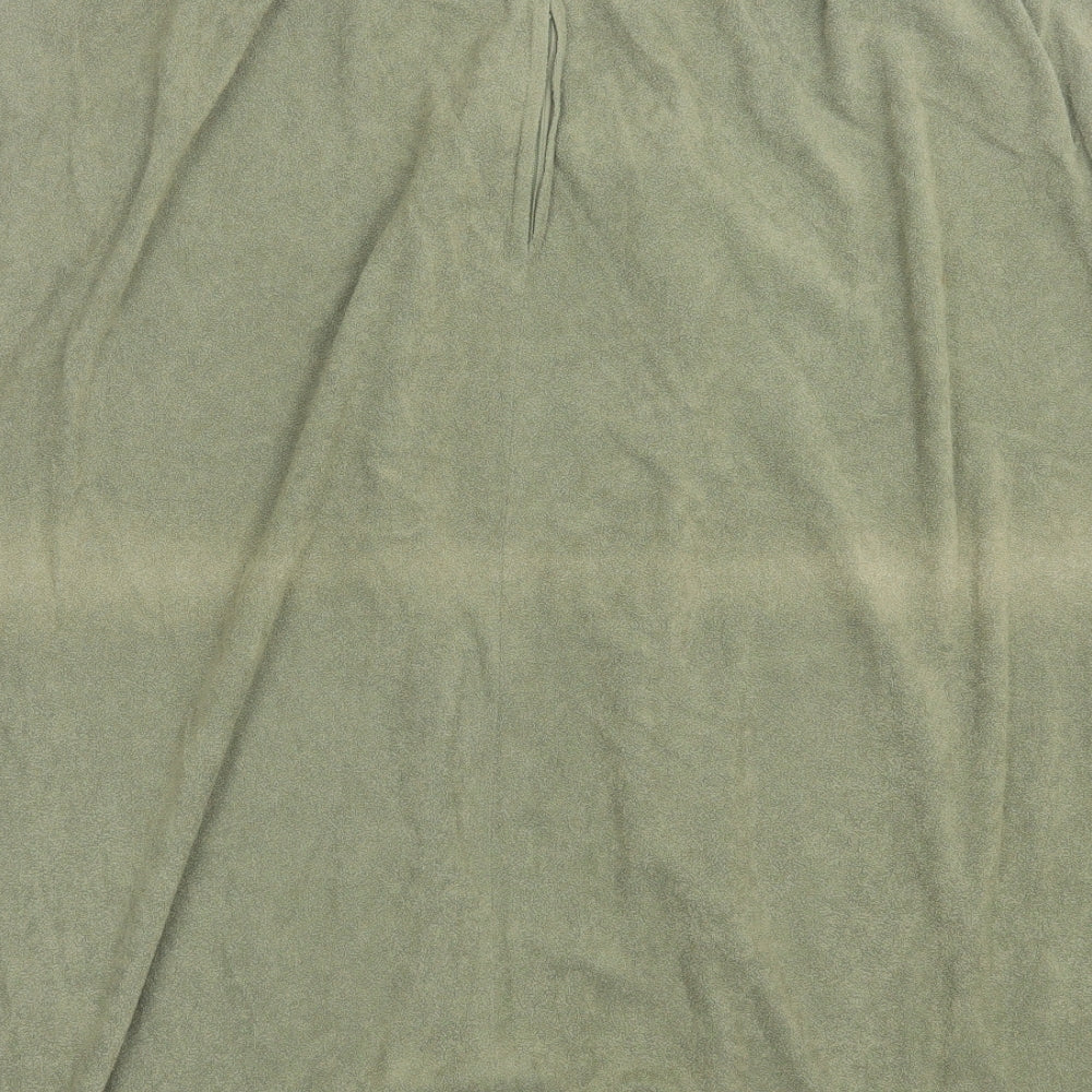 St.Micheal Womens Green Nylon A-Line Skirt Size 18 Zip