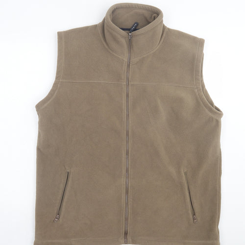 James pringle Mens Brown Gilet Jacket Size L Zip