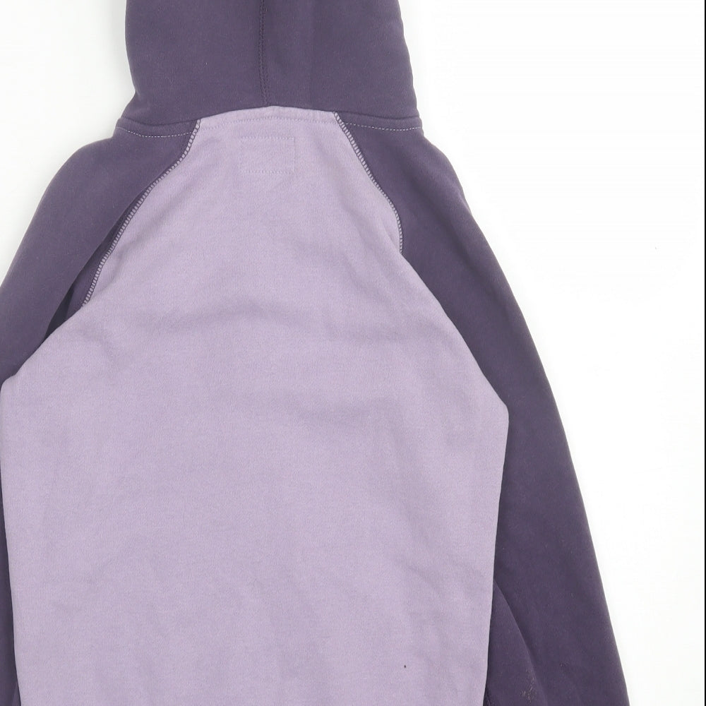Roots Girls Purple Cotton Full Zip Hoodie Size 7-8 Years Zip