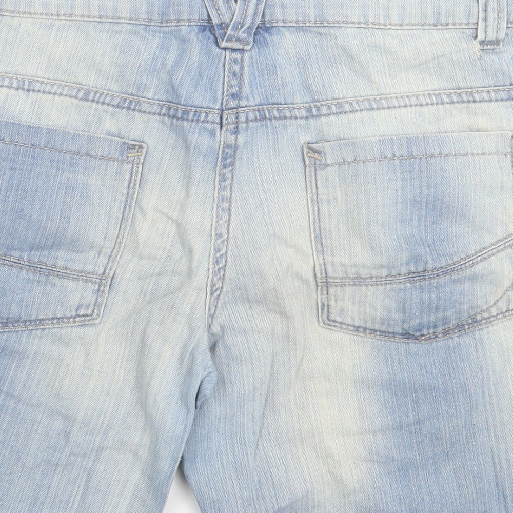 NEXT Girls Blue Cotton Bermuda Shorts Size 13 Years Regular Buckle