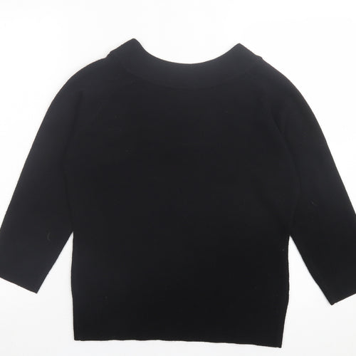 Xe Womens Black V-Neck Acrylic Pullover Jumper Size M