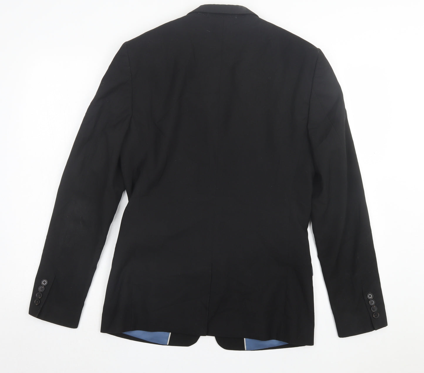 River Island Mens Black Polyester Jacket Suit Jacket Size 36