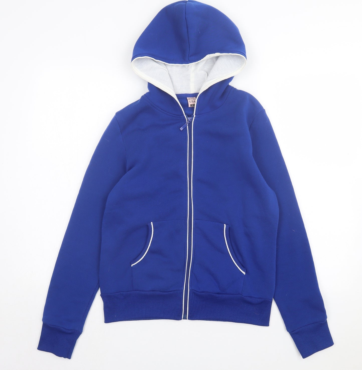 Riva USA Mens Blue Polyester Full Zip Hoodie Size L