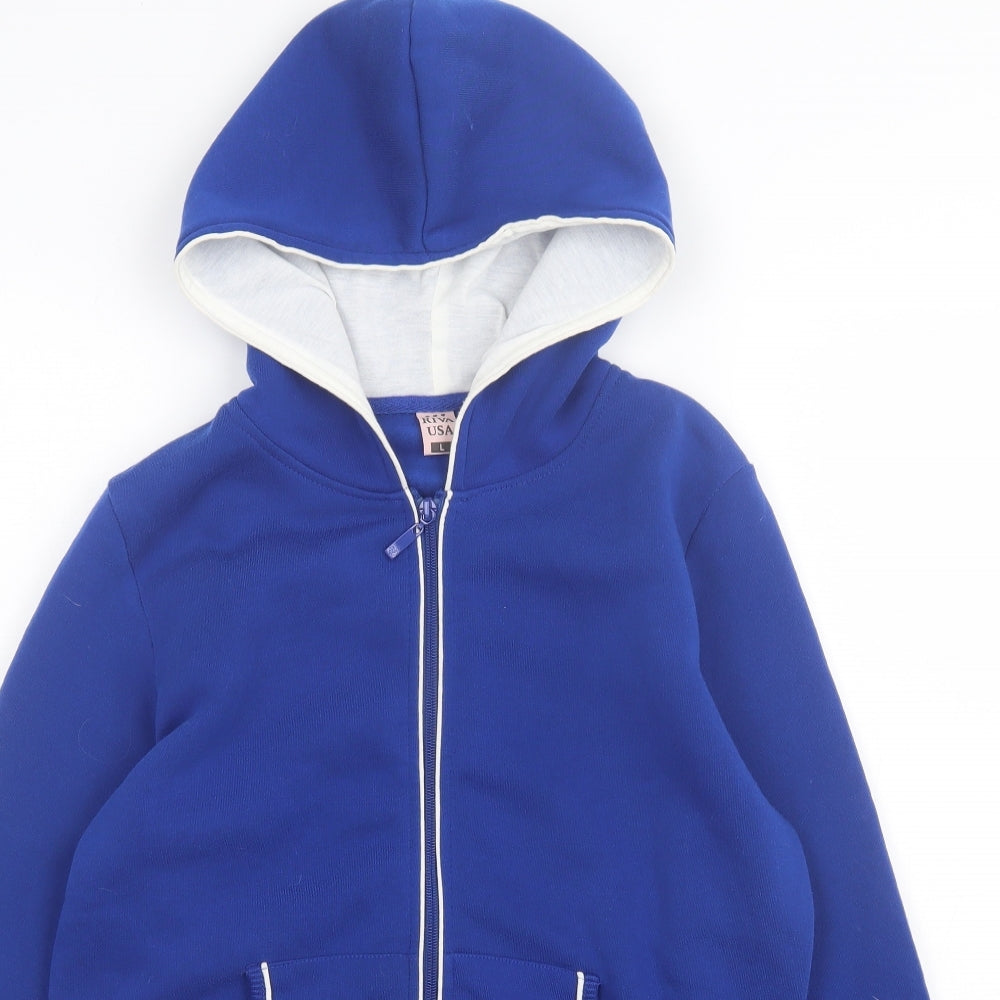 Riva USA Mens Blue Polyester Full Zip Hoodie Size L