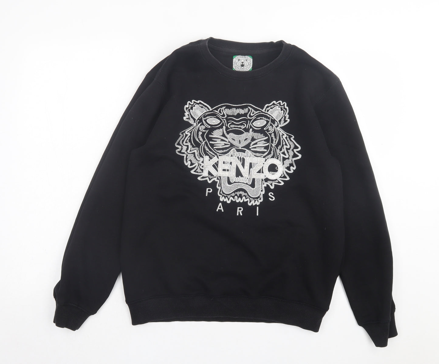 KENZO Womens Black Cotton Pullover Sweatshirt Size L Pullover