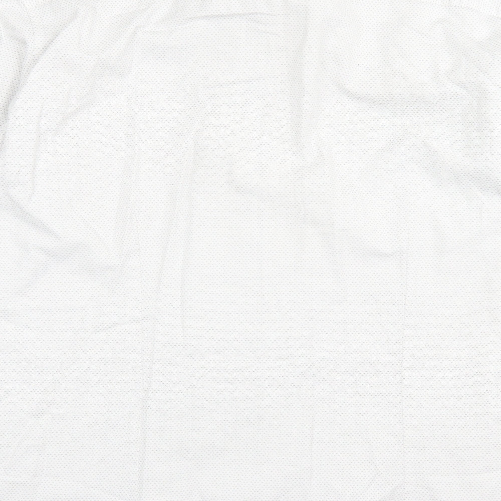 Ted Baker Mens White Geometric Cotton Button-Up Size 17 Collared Button