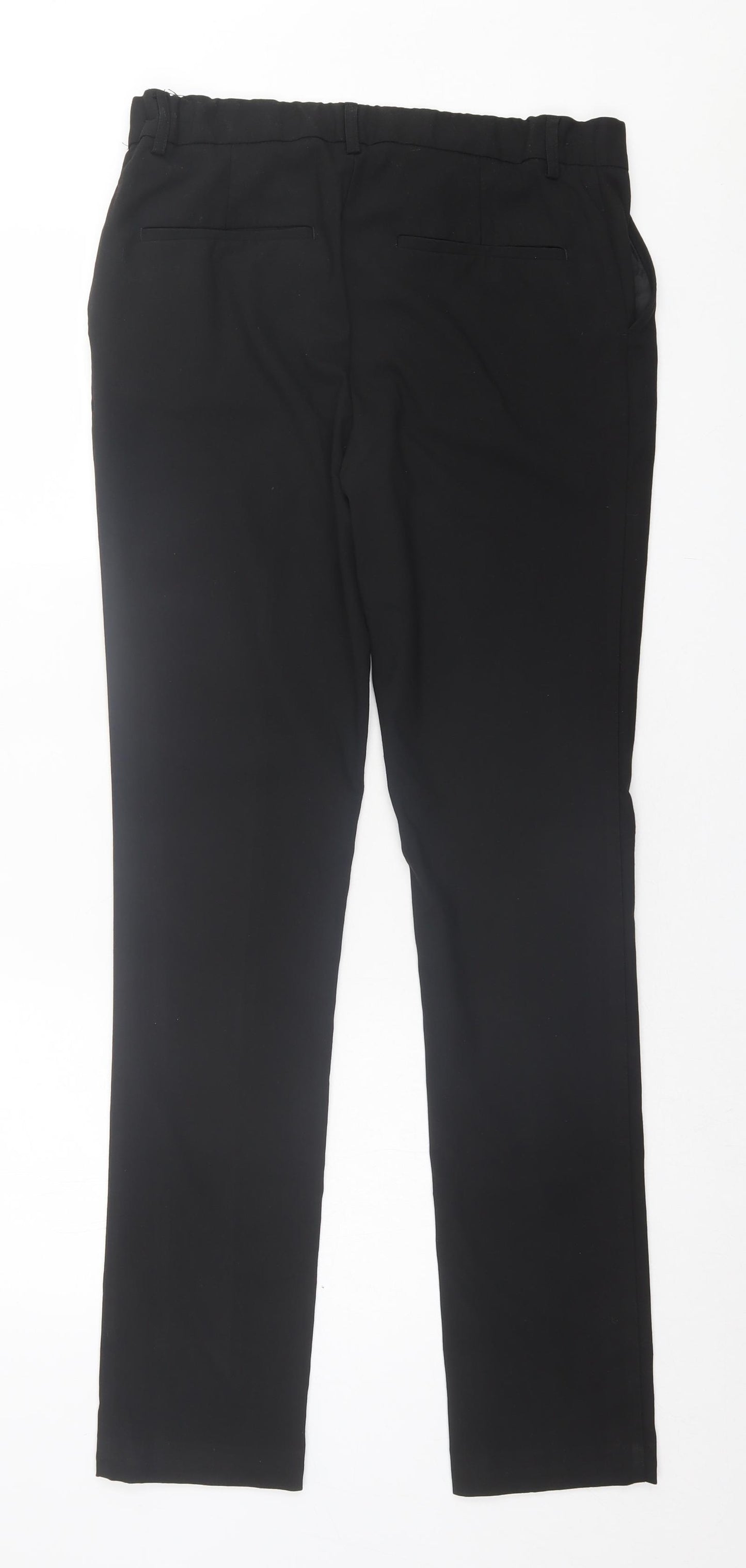 Marks and Spencer Boys Black Polyester Capri Trousers Size 15-16 Years Regular Hook & Eye - School Wear